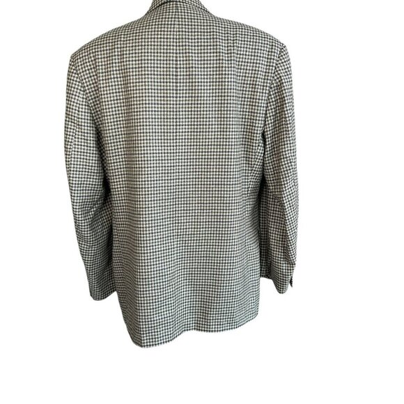 Tommy Hilfiger Blue Brown Houndstooth Plaid 3 Button Sport Coat Blazer Size 44L - Picture 12 of 14